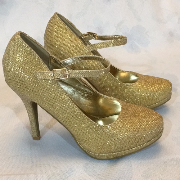 gold mary jane heels